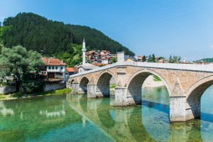 A Ottoman-style old bridge in Konjic