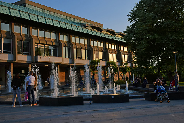 Golden hour at Sveti Sava and the National library in Belgrade
