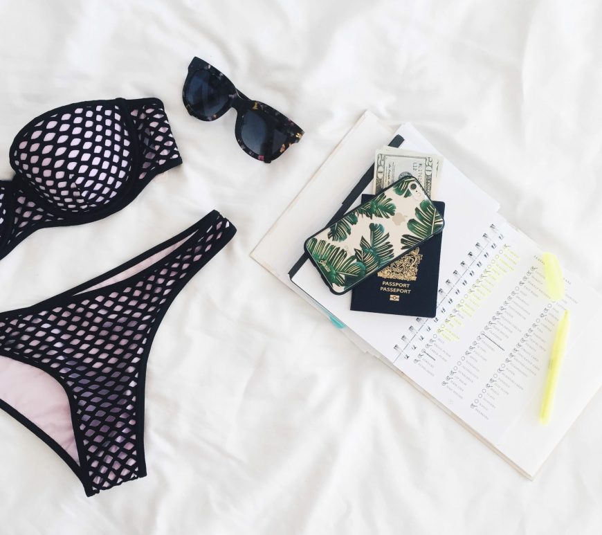Ready to travel with phone and bikini