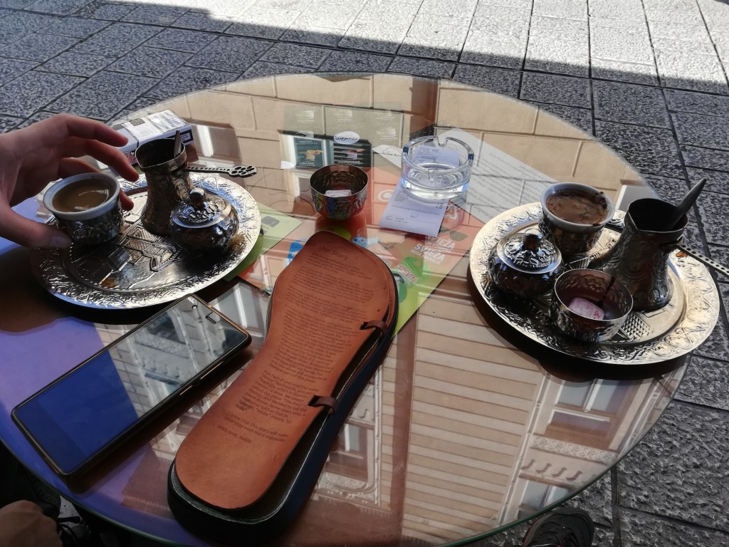 morning coffee Bosnian style in Sarajevo