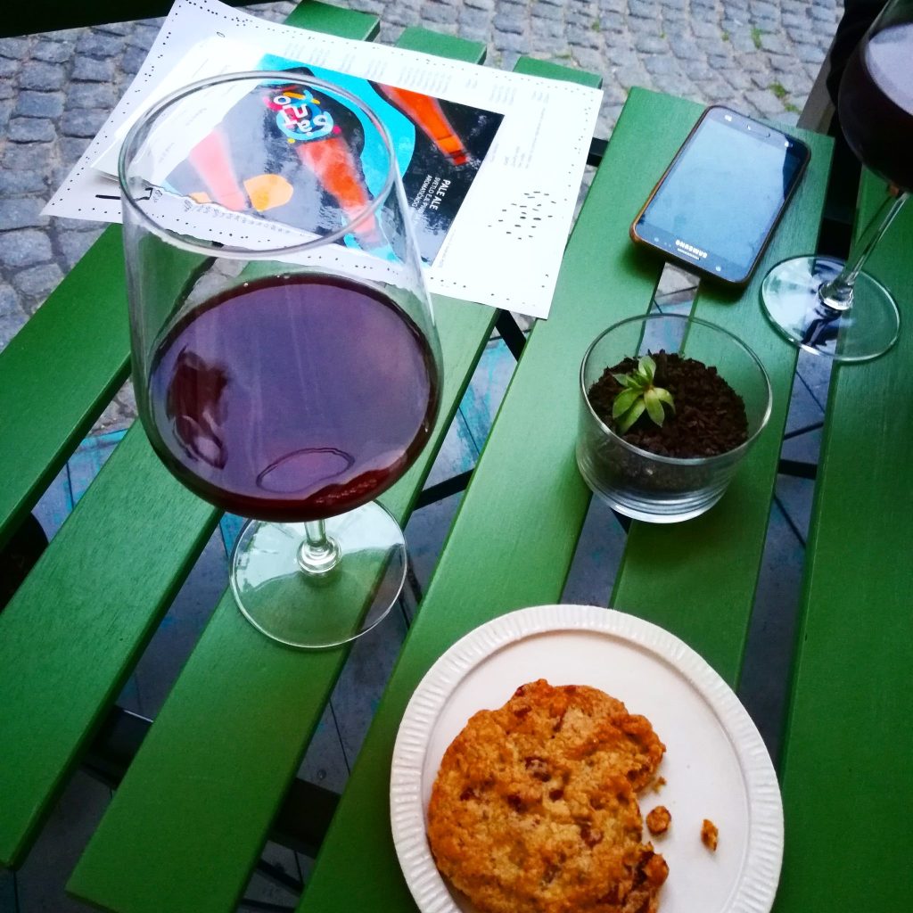 Table at café Suma in Belgrade