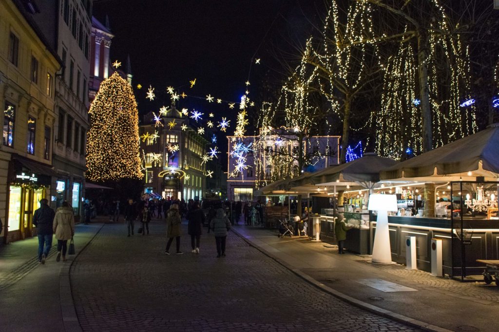 Christmas market of Ljubljana Slovenia